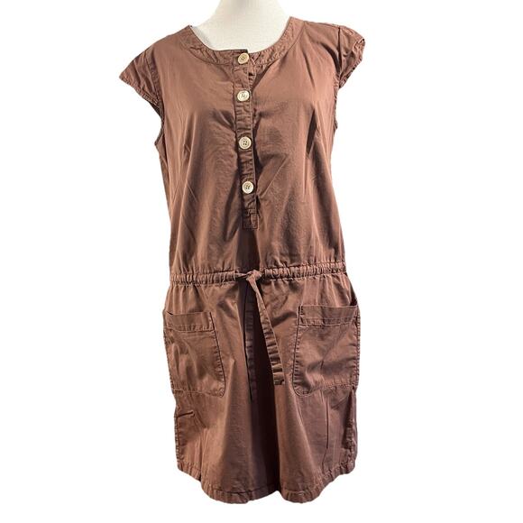 J Crew Dress Womens 6 Olivia Shift Drawstring Pockets Utility Cap Sleeve Mauve - Picture 1 of 9